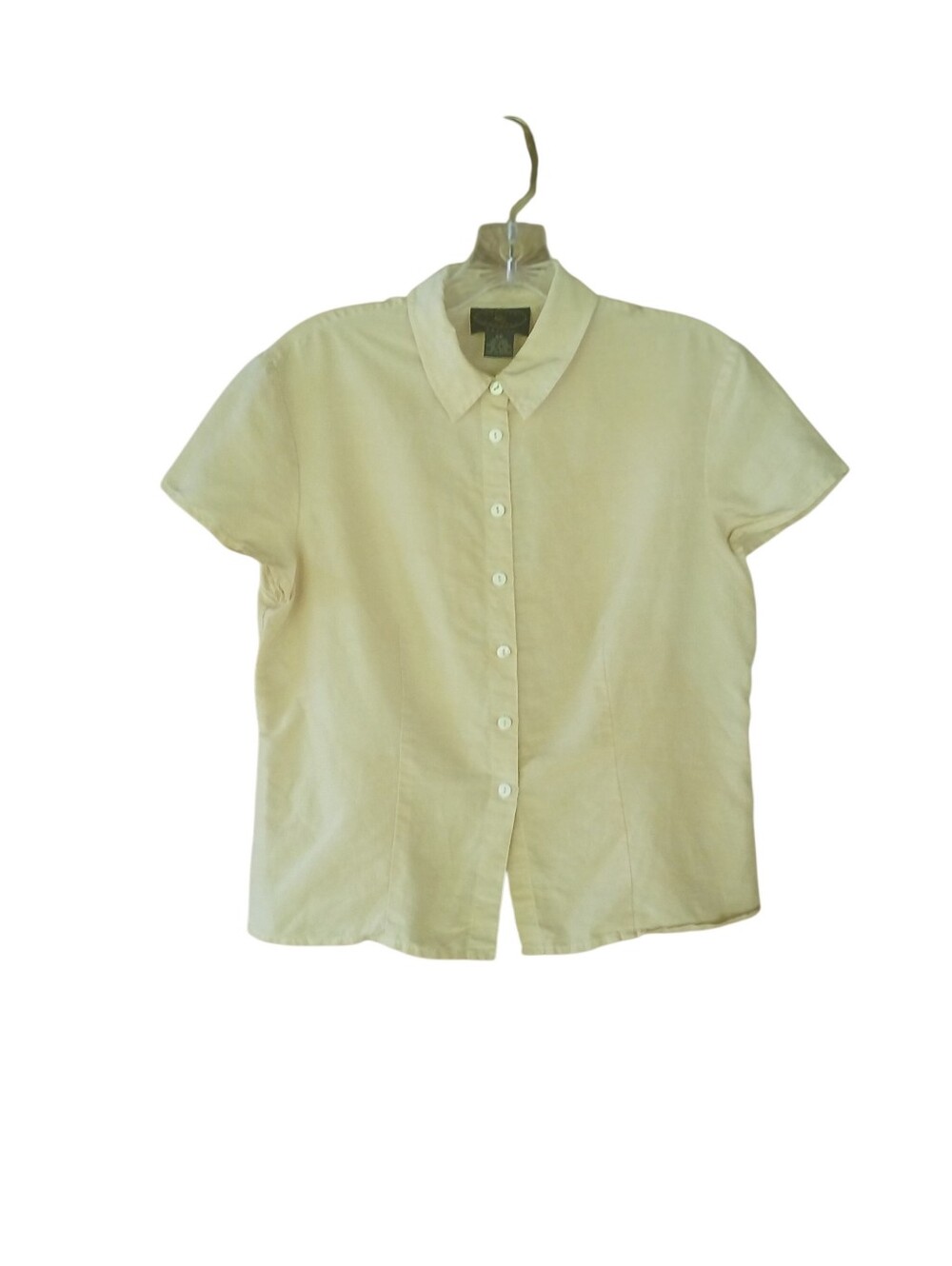 Chelsea Campbell Vintage Pale Yellow Short Sleeved Silk & Cotton Shirt 6P
